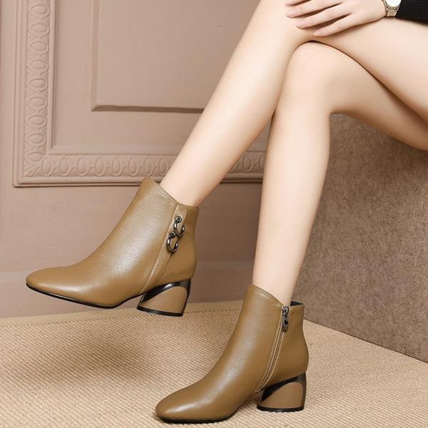 

boots women's autumn and winter plus velvet short tube side zipper fashion all-match shoes, Black