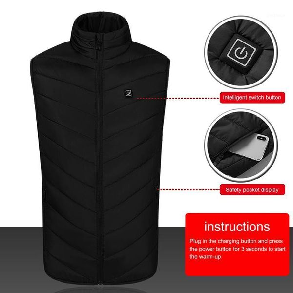 

outdoor t-shirts electric heated vest heating clothes women men usb charging intelligent clothes1, Gray;blue