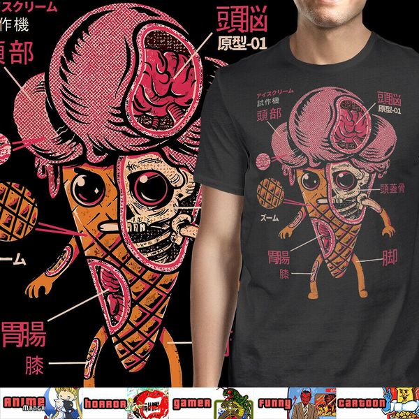 

anatomy of ice cream japan japanese cartoon 90s retro brand new summer mens short sleeve cool casual hooded sweatshirt hoodie men t shirt