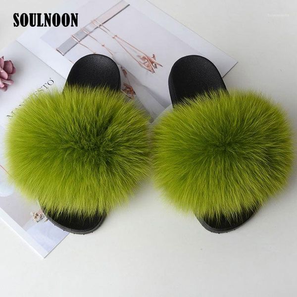 

slippers women furry soft comfort house shoes real fur slides female flats fluffy home fashion luxury flip flops1, Black