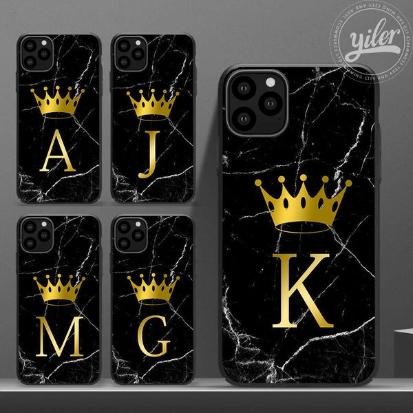 

qavip marble sheath, soft sheath, with custom letter name, , gold, black crown, suitable for vip 11 pro max se 5x6 6s 7 7plus 8 plus xslk