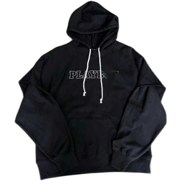 

women's sweatshirt los angeles cooperation rabbit fake two hooded sweater, Black
