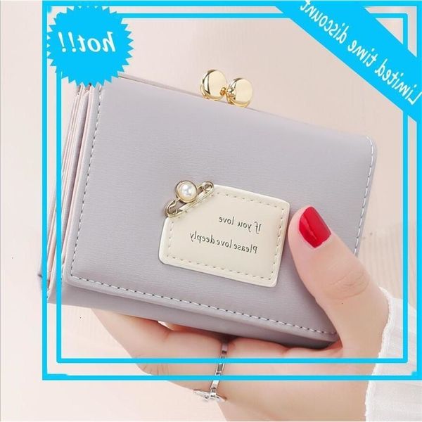 

women portfolios women's short design fashion three-volume wallets simple nice student clutch card holder, Red;black