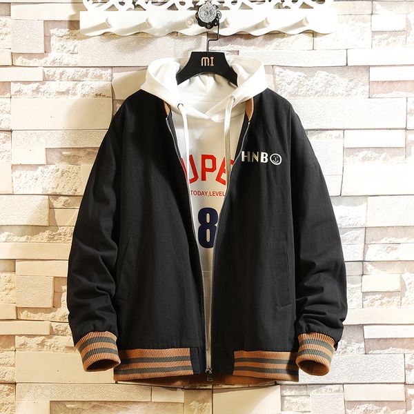 

2020 autumn spring jacket men's casual middle-aged jackets for male outerwear plus oversize 4xl 5xl kg-6, Black;brown