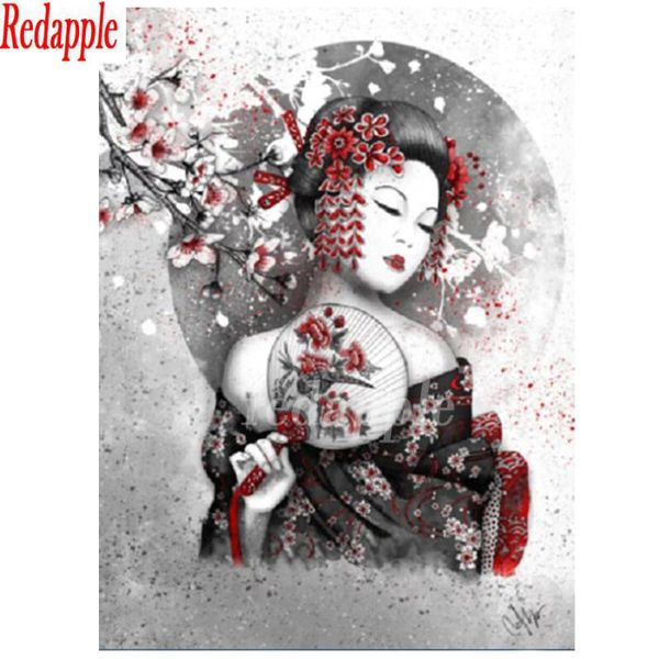 

japanese singer geisha diamond embroidery cross stitch diamond painting landscape picture decoration home round drill full drill