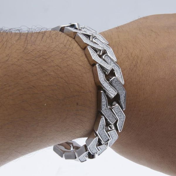 

karopel fashion bling bling men hip hop bracelet gold curb cuban iced out chain rapper bracelet wmthrz, Black