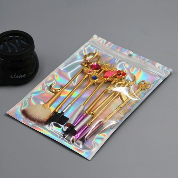 

gift wrap 100pcs translucent bags holographic storage bag xmas packaging