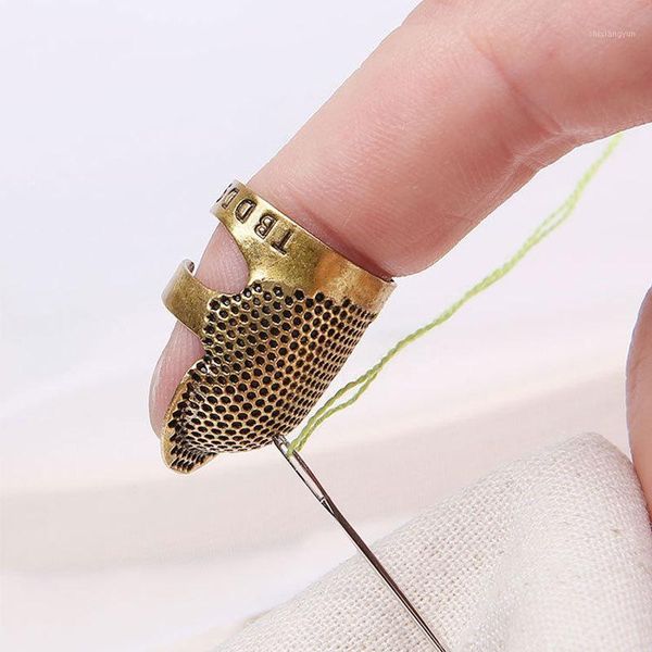 

home gold finger protector needle thimble antique ring handworking metal stitching tools diy crafts sewing accessories1, Black