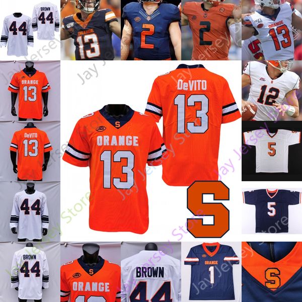 

syracuse orange football jersey ncaa college donovan mcnabb jim brown garrett shrader sean tucker marlowe wax gadsden ii cooper jones willia, Black;red