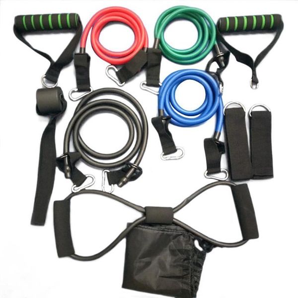 

11 pcs/set rally pull rope resistance bands portable multifunctional chest muscle training puller exercise tubes fitness