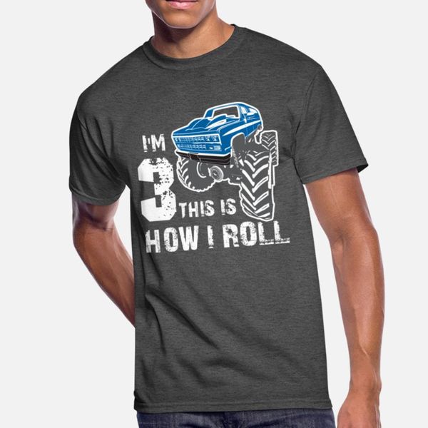 

i am 3 this is how i roll, boys monster truck, designers graphic t shirt breathable o-neck tracksuit hoodie sweatshirt