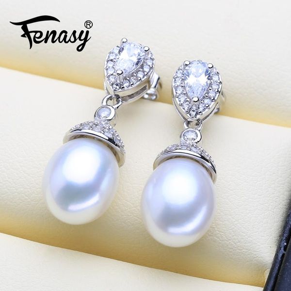 

dangle & chandelier fenasy drop earrings bohemian natural pearl for women 925 sterling silver exquisite wedding accessories long