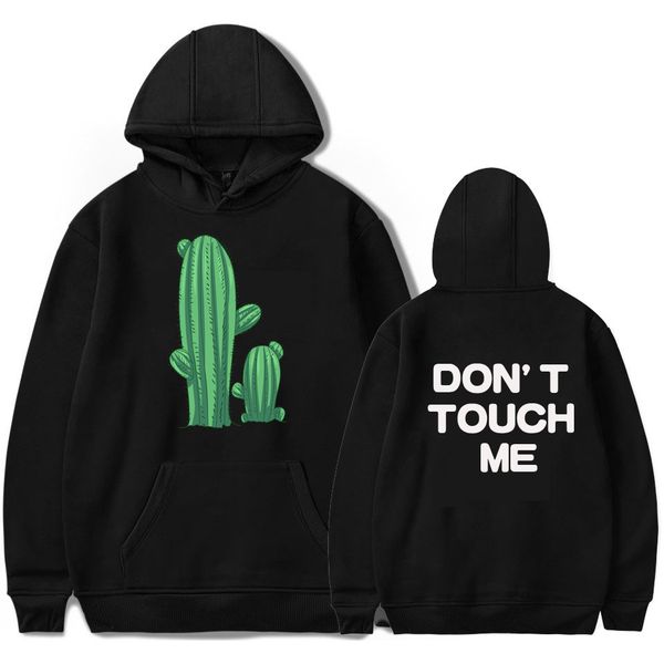 

women's fashion cactus dont touch me hoodies sweatshirt streetwear kawaii funny long sleeve hoodie sweatshirt cute pullover 1014, Black