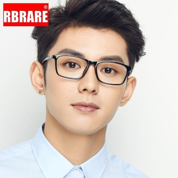 

rbrare new 2020 square glasses frame men high end glasses anti-blue light flat mirror eyeglasses mirror retro oulylan1, White;black
