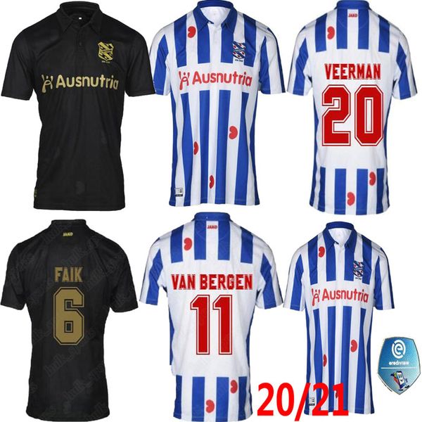 

new heerenveen sc soccer jersey 2020 2021 fc heerenveen football shirt faik ejuke maillot de foot van bergen home away camiseta 20 21 kit, Black