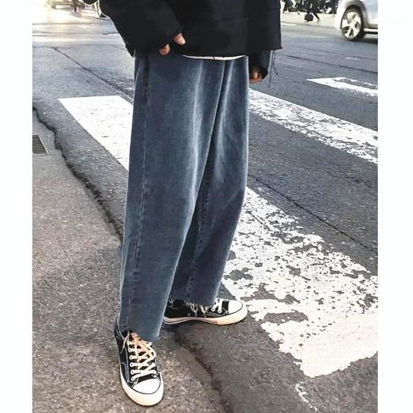 

blue jeans men's wide leg pants, straight pants, loose 2019 korean style1