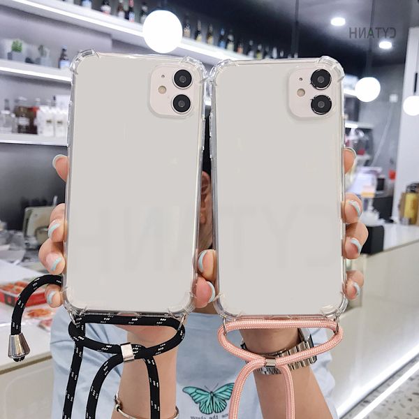 

strap cord chain phone case for huawei p40 p30 p20 mate lite honor 10i 20i 20 pro 8x 9a p smart 2019 necklace lanyard covers