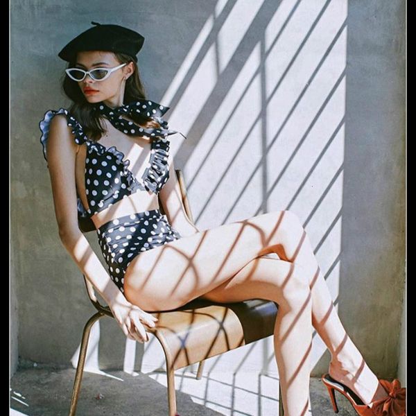 

swimsuit for split 2019 waist bikini high in, White;black