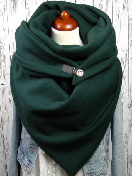 

winter scarf women fashion women solider green button soft wrap casual warm scarves shawls multi-purpose shawl scarf, Blue;gray