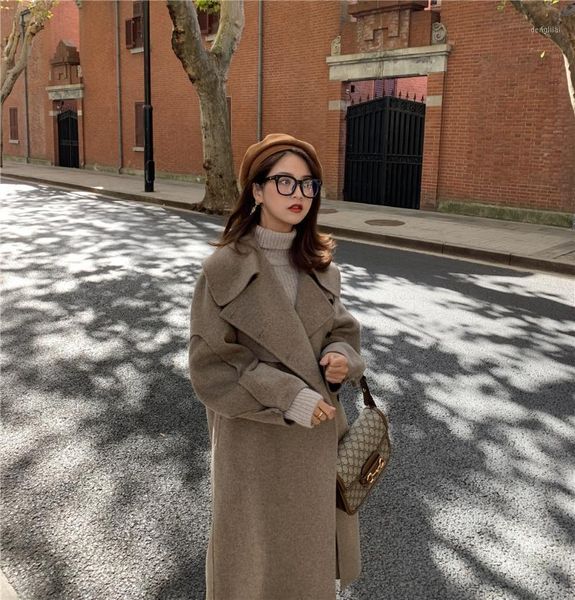 

naples doll brought cashmere double coat female long woollen coat in winter1, Black