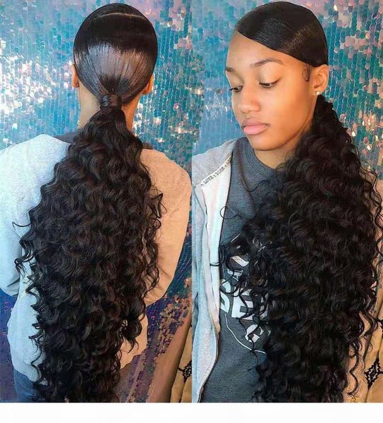 

new arrive brazilian human virgin remy kinky curly long ponytail hair extensions clip ins natral black color 140g one bundle