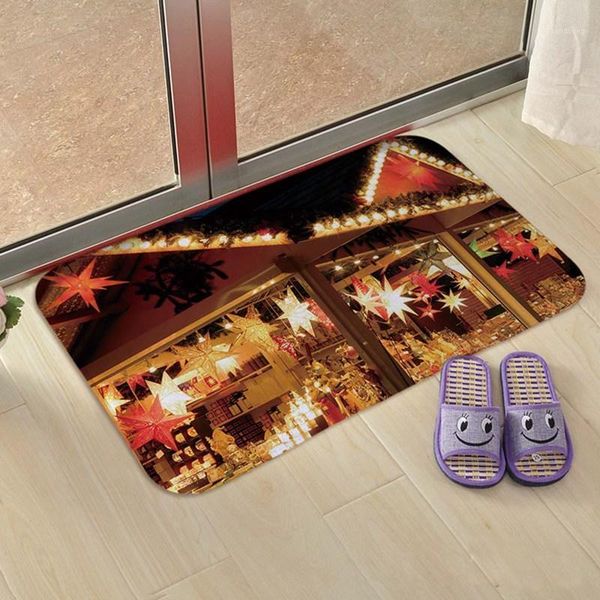 

40*60cm christmas carpet kitchen mat bedroom entrance doormat living room home floor decoration bathroom non-slip rug1