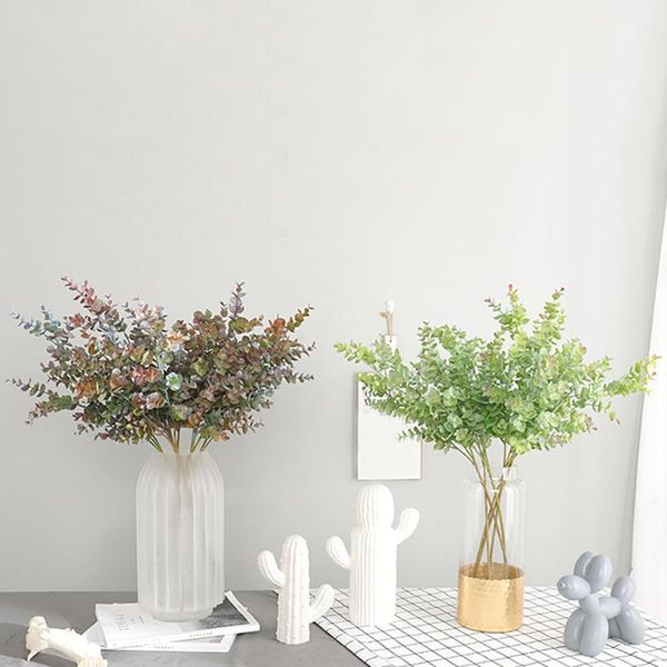 

decorative flowers & wreaths eucalyptus tree branch round leaves artificial money leaf retro plant decoration fake flower faux foliage1