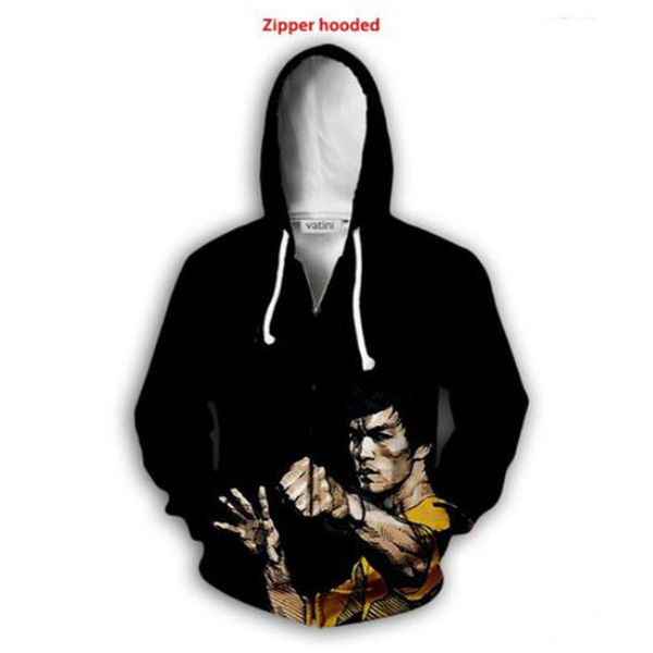 

bruce lee 3d print cassal одежда новая мода мужчины женщины молния толстовки