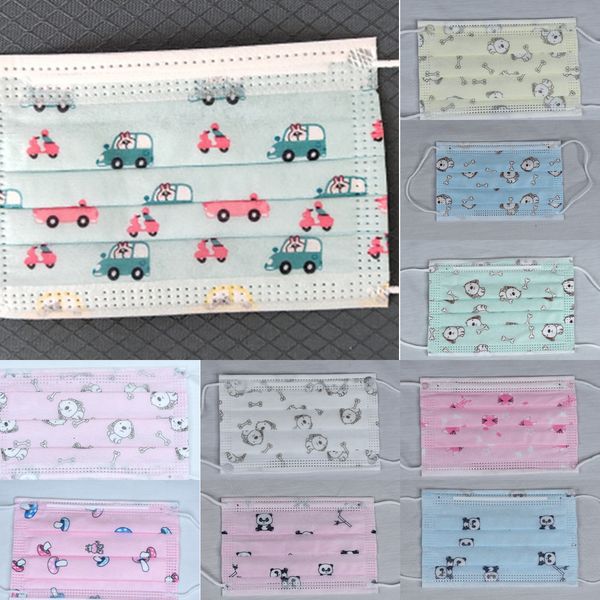 

cartoon kids disposable girls respirator boys child non-woven mouth mask anti pollution brpdl5