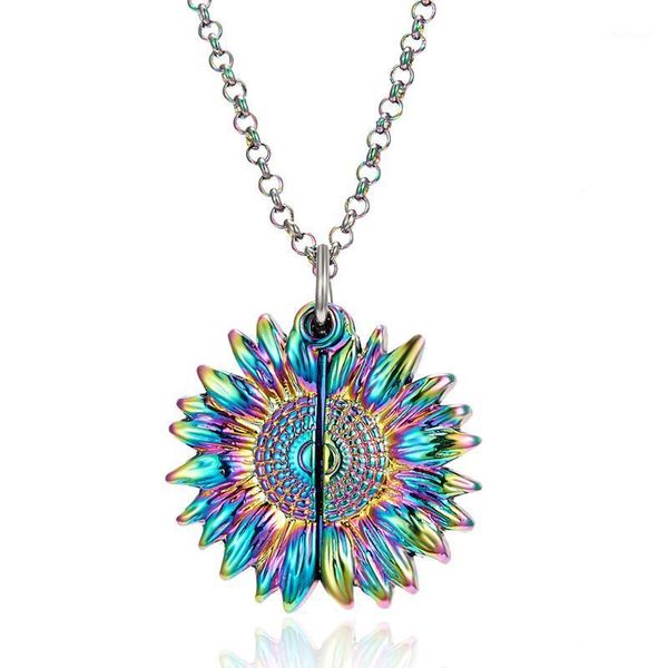 

new simple creative sunflower necklace you are my sun shine pendant necklace women exquisite jewelry couple gift1, Silver