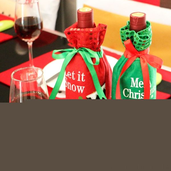 

66nfz special christmas set decorative bagwine bottle bag decorations bottle products gift wine gift red bag ovp49