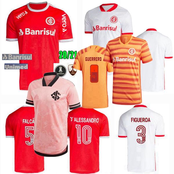 

20 21 sc internacional soccer jersey home away v.cuesta d'alessandro guerrero 2020 2021 football men and women kids shirt, Black;yellow