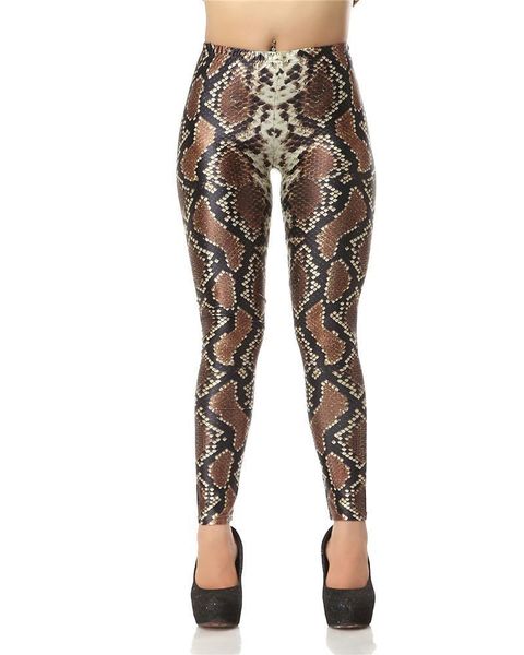 

snakeskin леггинсы 3d печати фитнес поножи женщины легинсы sexy тонкий эластичный причинная леггинсы плюс размер drop доставка, Black