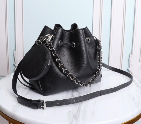 

2020 new women casual messenger bag leather lady handbags printing flowers bucket bag purse shoulder key case lady mini crossbody bag, Black;red