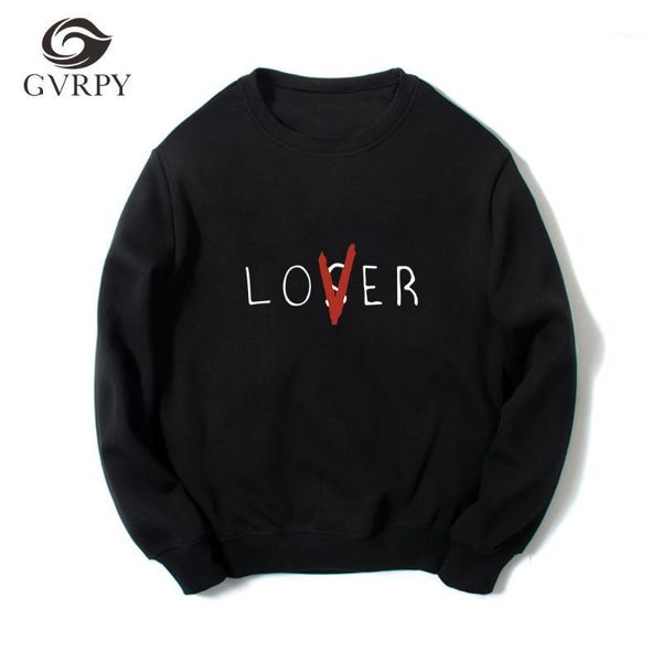 

2020 it loser or lover sweatshirts men women the losers club hoodie casual o-neck sweatshirts loser lover hip hop hoodies1, Black