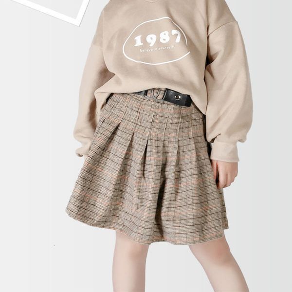 

girls' pleated spring and autumn 2020 new winter drs college sle children's plaid skirt, Blue