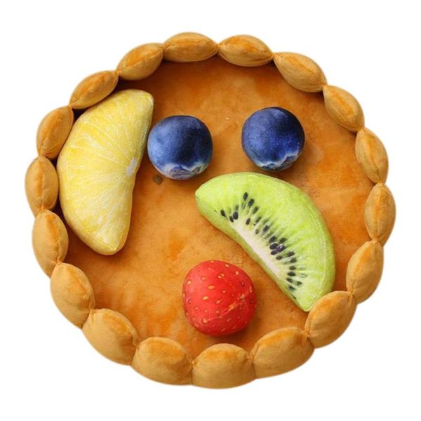 

1 set cute pet dog fruit tart bed pad keep warm kennel cat sleep mat nest house with five fruits toys