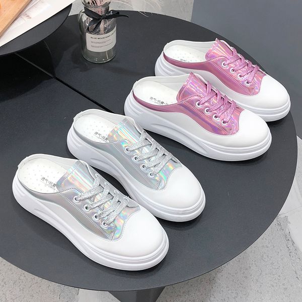 

the summer of 2020 the new joker woman without heel lazy half joe slippers sandals thick bottom web celebrity style x1020, Black