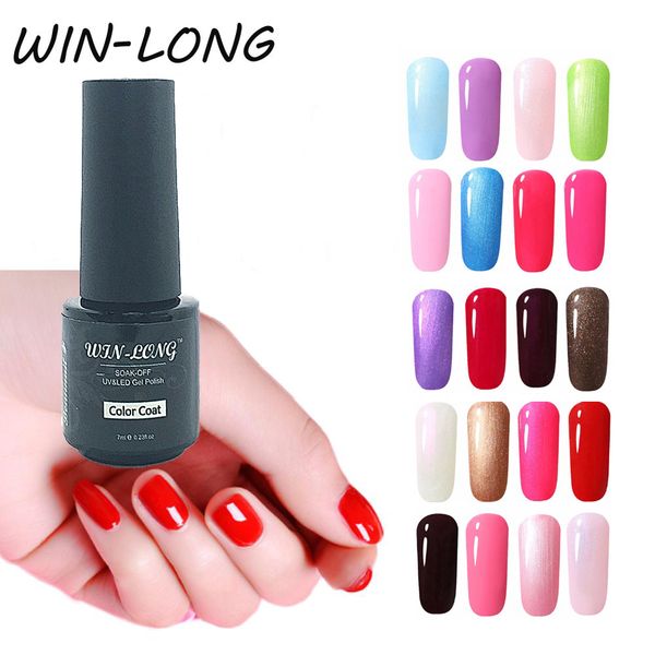 

nail gel win-long varnish color polish 7ml uv lacquer pure with base coat, Red;pink