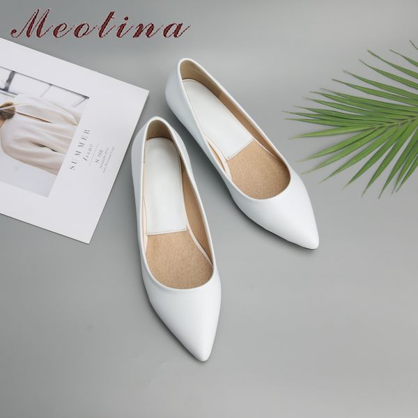 

meotina spring women shoes 2019 comfort casual shoes pumps low heels black ladies wedges shoes white green plus size 9  41 43 t200111