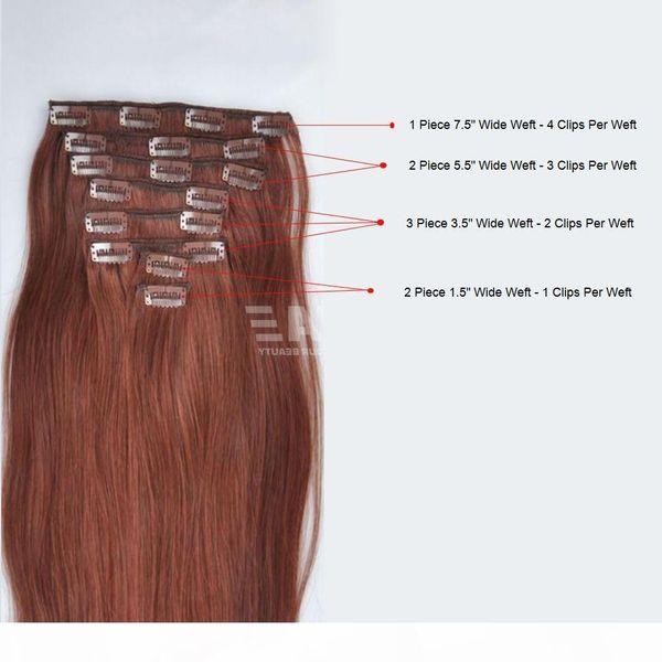 

vmae 100% virgin unprocessed human hair clip in women long straight hair extensions brazilian human hair natural color clip in 8pcs 120g, Black;brown