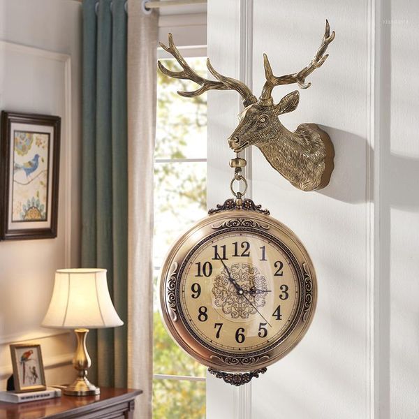 

large classic vintage wall clock retro gear hanging clock numeral horologe european style decoration living room1