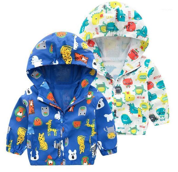 

spring autumn children cartoon hooded kids girls jacket boys outerwear coats active boy windbreaker baby clothes clothing1, Blue;gray
