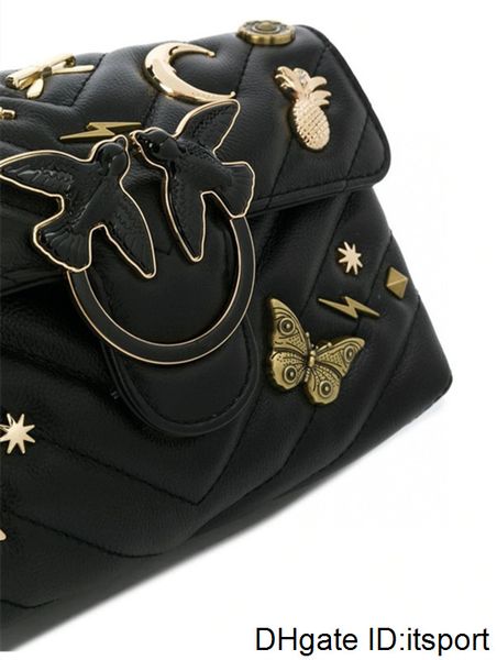 

lipstick badge brand women chain fashion versatile lady single shoulder cross body sheepskin messenger bag