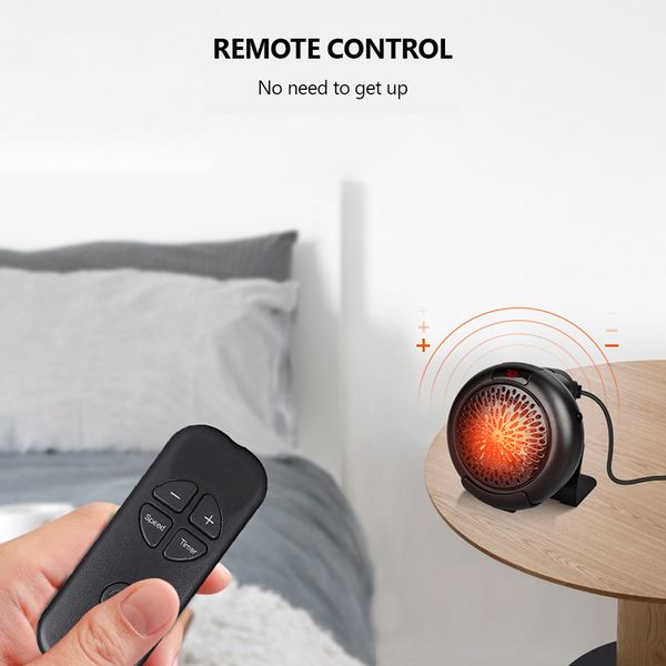 

900w mini heater fan portable plug in electric personal space heater heat adjustable thermostat air heater deskwarmer fan