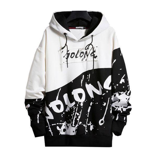 

mens autumn spring hoodies sweatshirts hip hop pullover streetwear casual fashion male plus size m-3xl, Black