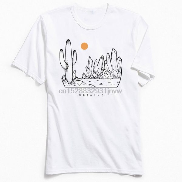 

crystal desert cotton men designer wholesale sun and cactus print clothes slim fit summer tees hoodie designers t shirts sweatshirt