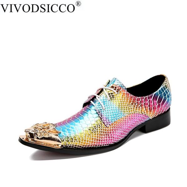 

vivodsicco new imitate snake leather men oxford shoes lace up business men pointed shoes wedding dress boat, Black