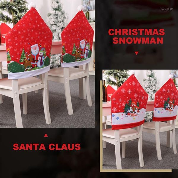 

red high-grade comfortable christmas seat cover christmas chair cover cap chair santa claus l home decoration table1