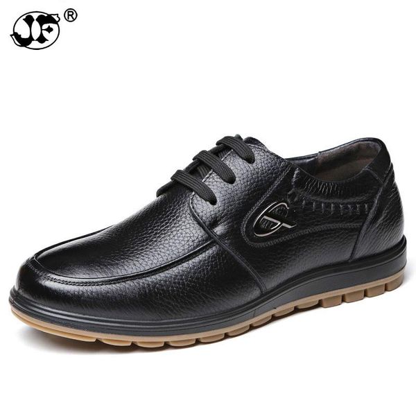 

men shoes for men formal shoes genuine leather business dress breathable spring summer oxfords hjm45, Black